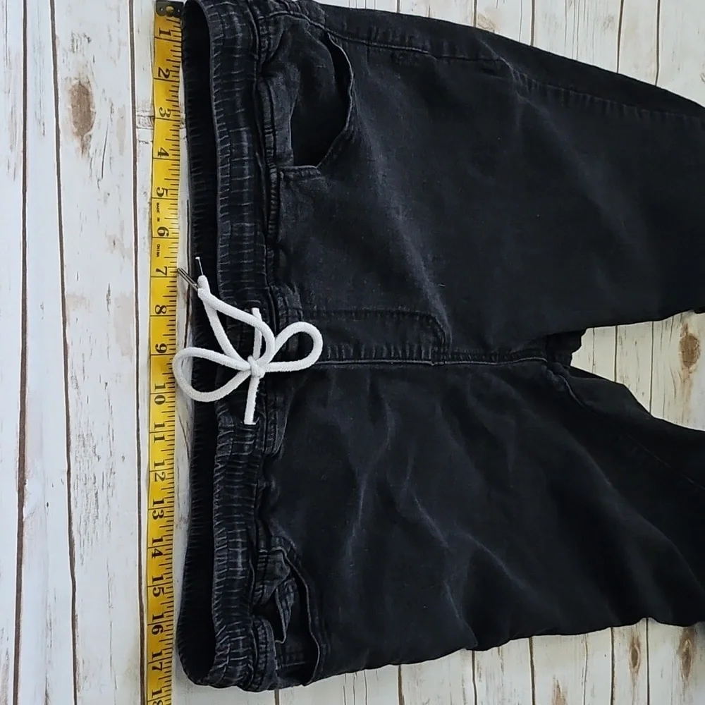 SHEIN Black Denim Joggers with Elastic Waist and Hems
